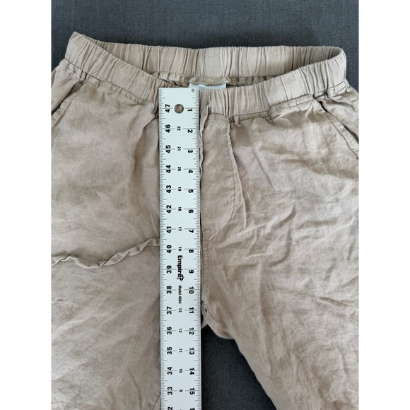 Parachute Linen Jogger Pants Womens S Beige Minimalist Lounge Coastal Summer - Picture 8 of 9